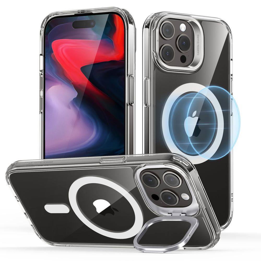 Carcasa ESR Classic Kickstand Halolock MagSafe compatibila cu iPhone 15 Pro Max Clear