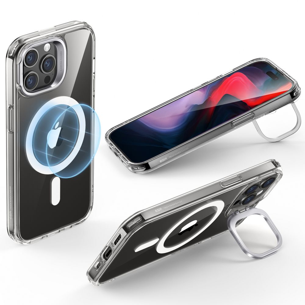 Carcasa ESR Classic Kickstand Halolock MagSafe compatibila cu iPhone 15 Pro Max Clear