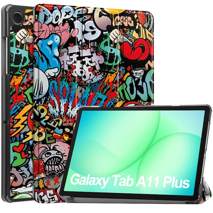 Husă pentru tabletă Samsung Galaxy Tab A11 Plus / A9 Plus, Fold Pro, piele ecologică, protecție 360, design modern