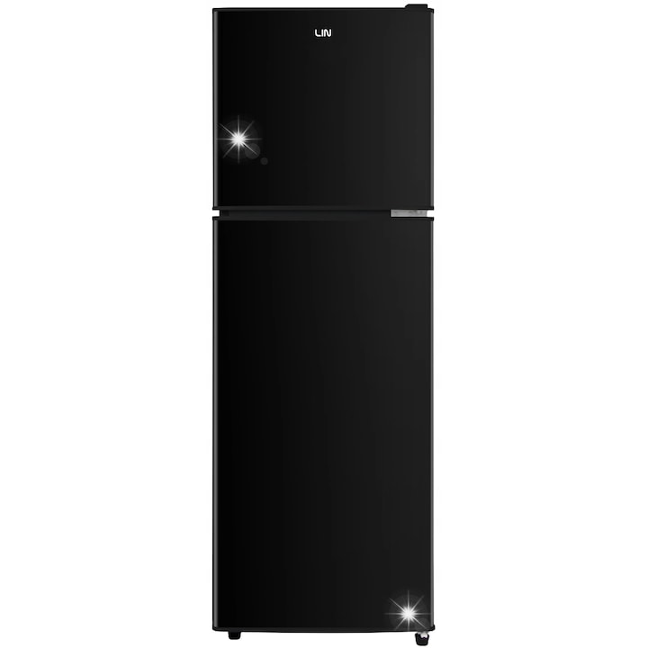 Frigider Lin LI-BCD-158, 110L + 48L, 130.5x45.9x46.5cm, Negru, 2 usi