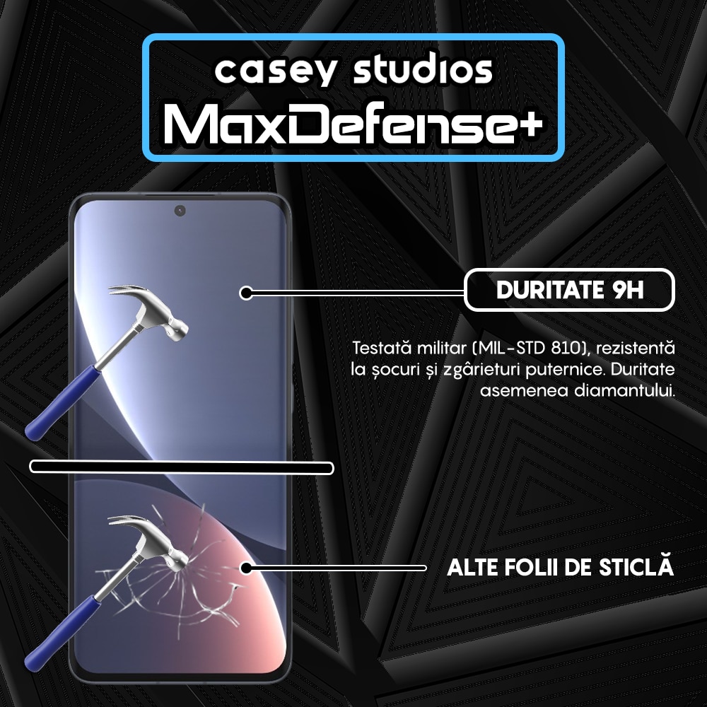 Folie Sticla CASEY STUDIOS™ compatibila cu Xiaomi 12 / 12X, Full Cover 3D, Full Glue, Ultra HD, Anti Zgarieturi, Anti Amprente, Anti Socuri, Margini Negre