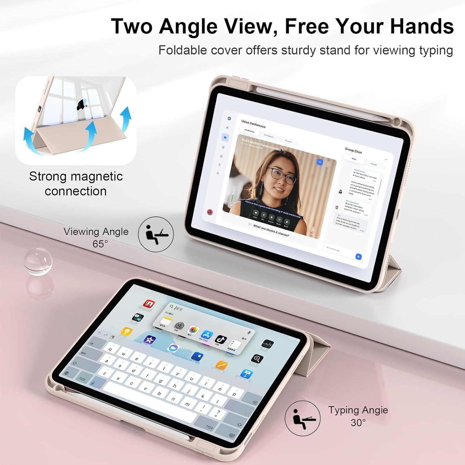 Husa de protectie pentru tableta, potrivita pentru iPad (A16) 11th 11 inch 2025, husa pentru iPad 10th 10, 9 inch 2022, Roz