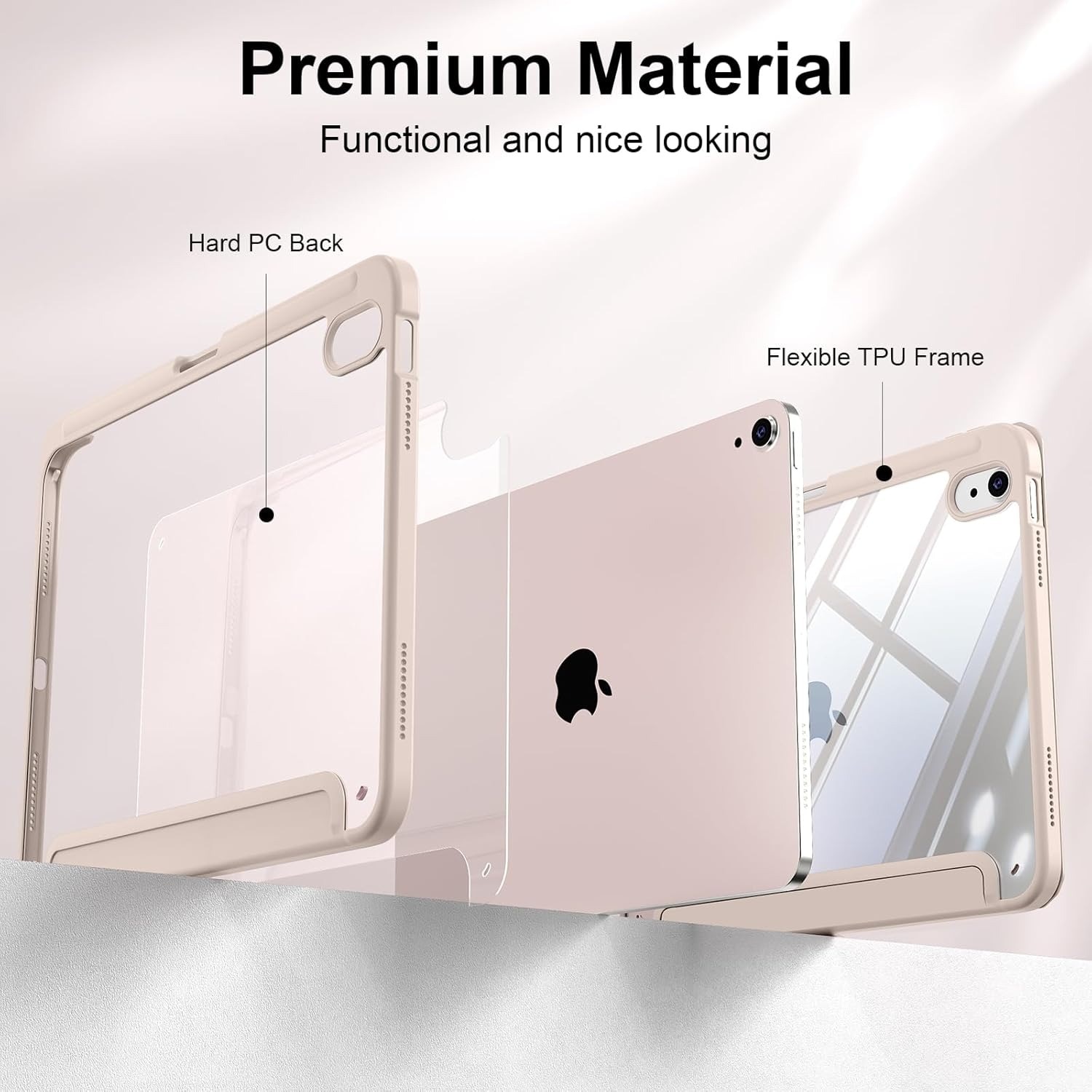 Husa de protectie pentru tableta, potrivita pentru iPad (A16) 11th 11 inch 2025, husa pentru iPad 10th 10, 9 inch 2022, Roz