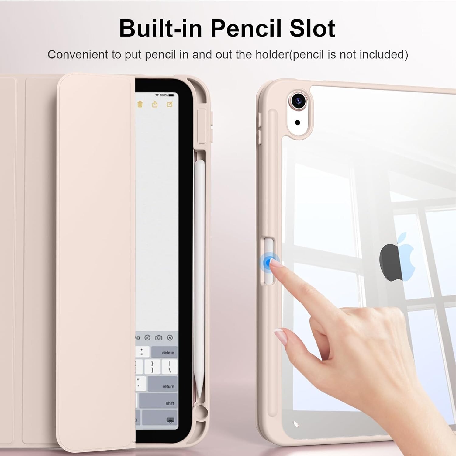 Husa de protectie pentru tableta, potrivita pentru iPad (A16) 11th 11 inch 2025, husa pentru iPad 10th 10, 9 inch 2022, Roz