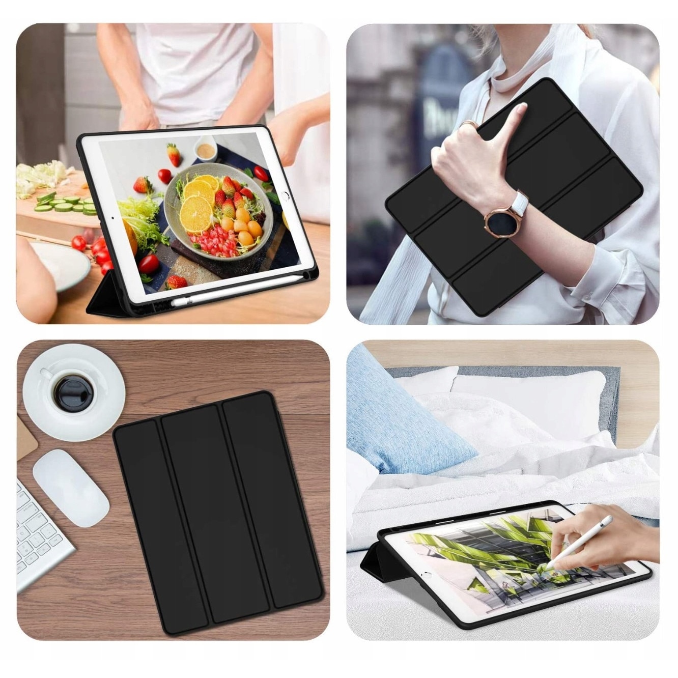 Husa Apple iPad 9.7, Piele ecologica, Verde