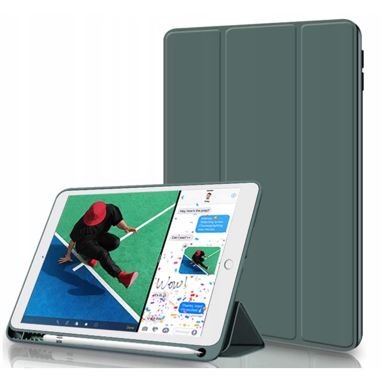 Husa Apple iPad 9.7, Piele ecologica, Verde