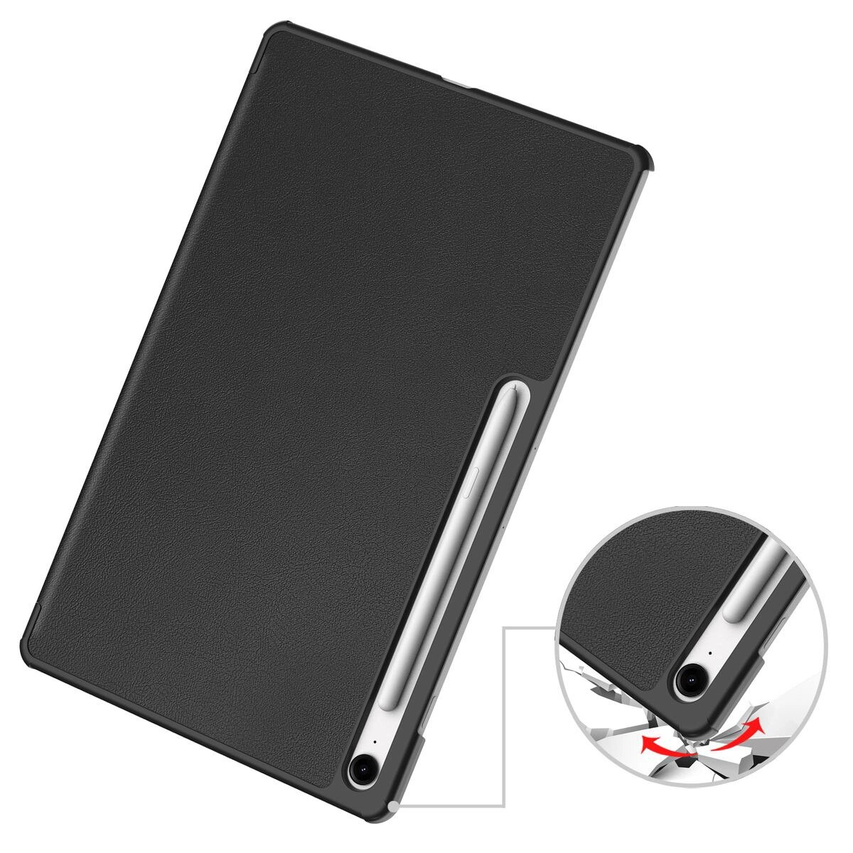Husa tableta Bizon Case Tab Croc pentru Samsung Galaxy Tab S10 FE Plus, negru
