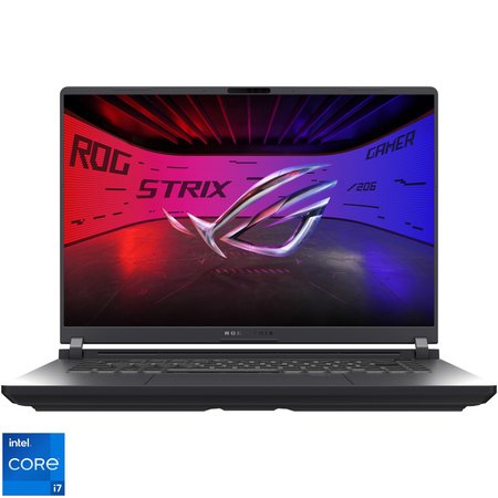 Laptop Gaming ASUS ROG Strix G16 G615JMR cu procesor Intel® Core™ i7 14650HX pana la 5.2GHz, 16'', 2.5K, WQXGA, IPS, 240Hz, 16GB DDR5 RAM, 512GB SSD, NVIDIA® GeForce RTX™ 5060 8GB GDDR7, No OS, Eclipse Gray, 3Y PUR