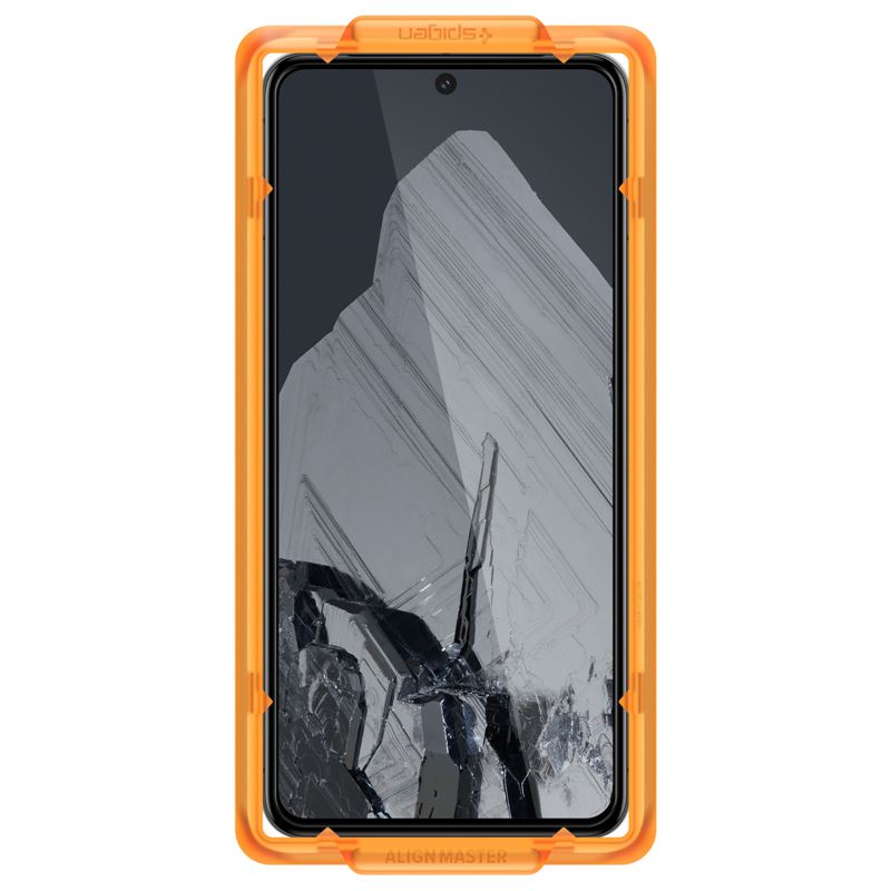 Set 2 folii sticla cu sistem de montare Case friendly Spigen ALM Glass FC compatibil cu Google Pixel 8 Pro Black