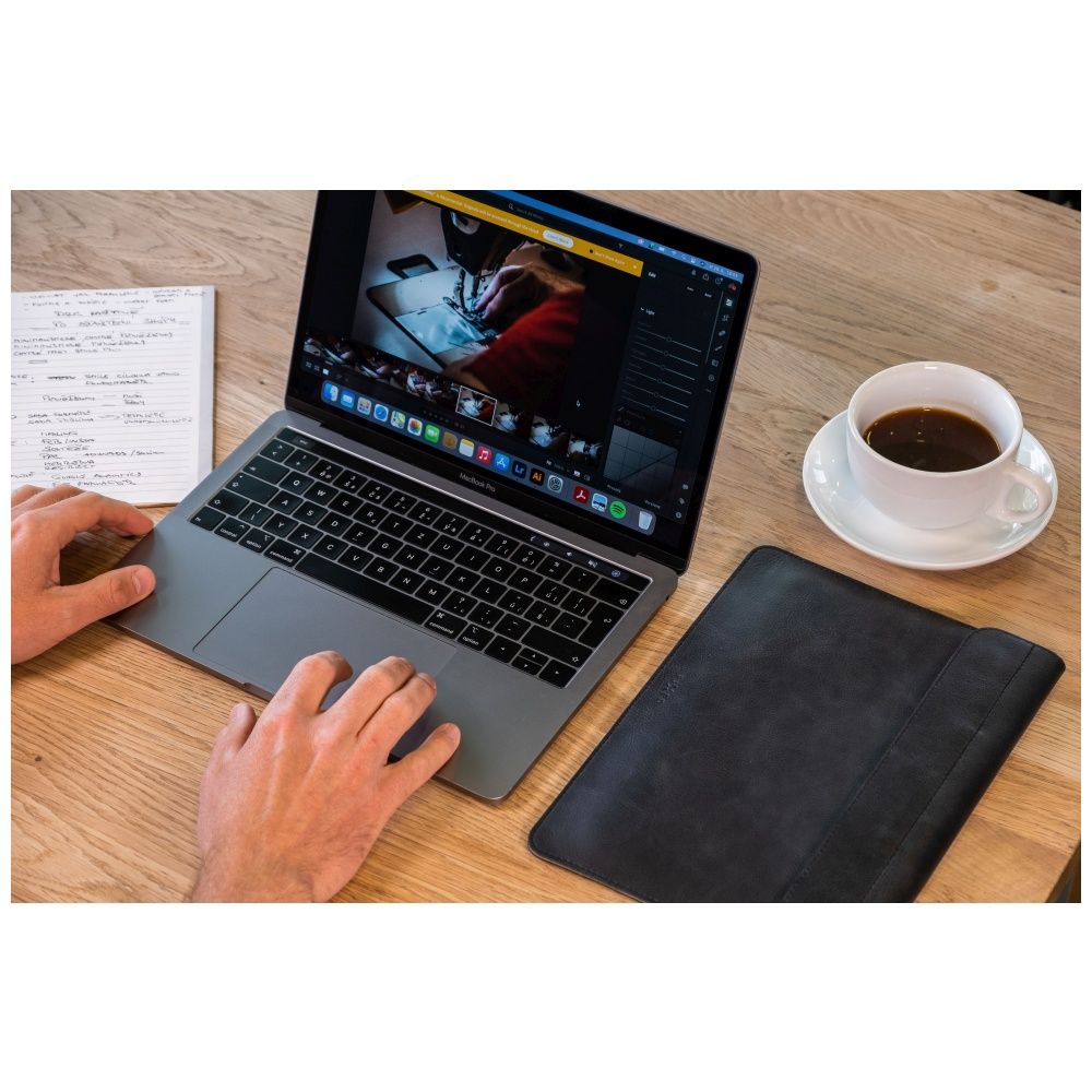 Geanta de laptop compatibila cu Apple MacBook Air 13, FIXED, Piele ecologica, Oxford ,"6" (2022) M2, Negru