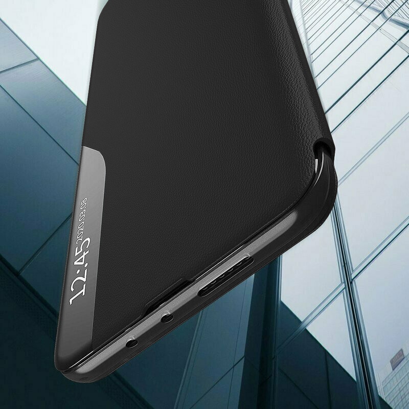 Husa pentru Samsung Galaxy S25 FE, SKYDDAR INNOVATION, eFold, tip carte, set cu sticker, Negru
