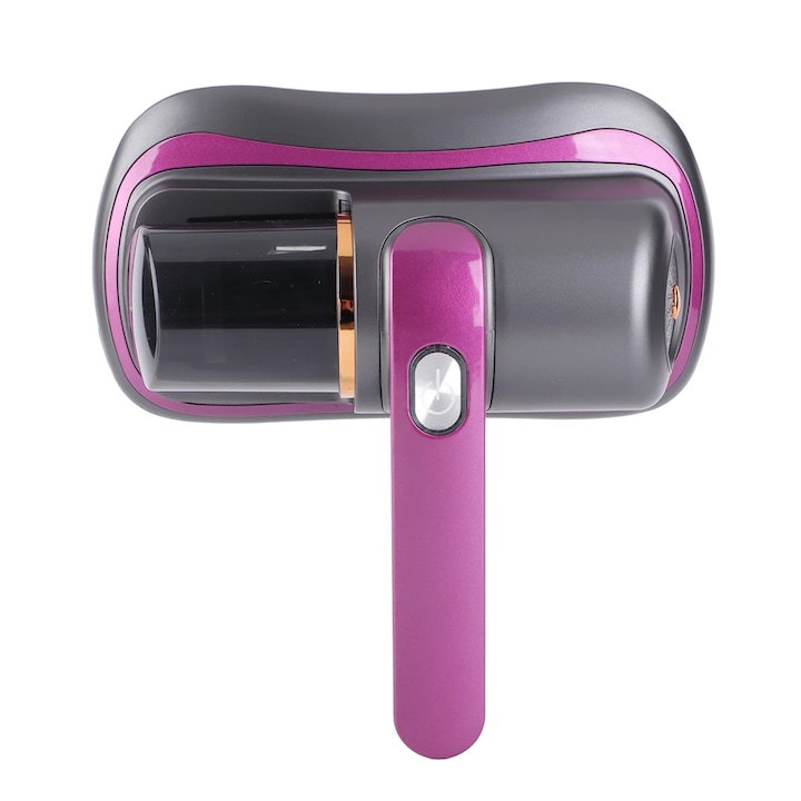 Aspirator antiacarieni NEXTLY, curatare si igienizare suprafete, 2 trepte de viteza, lumina UV, incarcare USB, 24x24cm, gri-mov