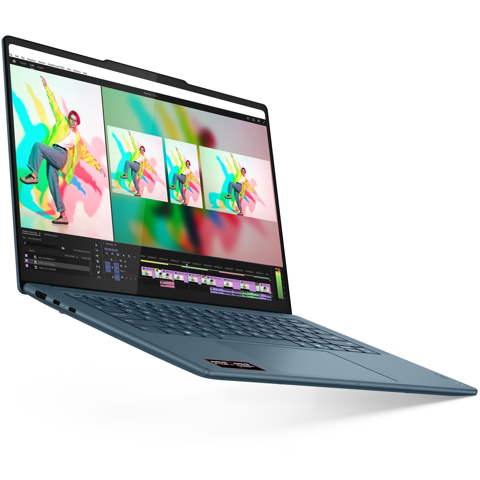 Laptop Lenovo Yoga Pro 7 14ASP10 cu procesor AMD Ryzen™ AI 9 365 pana la 5.0GHz, 14.5" 3K, OLED, 32GB LPDDR5x RAM, 1TB SSD, AMD Radeon™ 880M Graphics, Windows® 11 Home, Tidal Teal