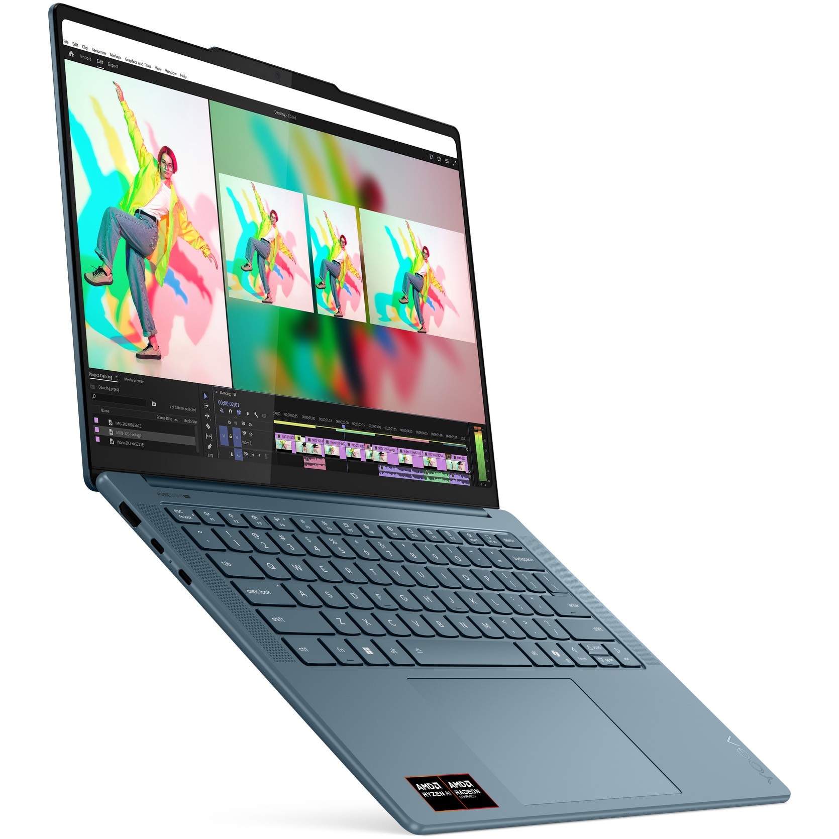 Laptop Lenovo Yoga Pro 7 14ASP10 cu procesor AMD Ryzen™ AI 9 365 pana la 5.0GHz, 14.5" 3K, OLED, 32GB LPDDR5x RAM, 1TB SSD, AMD Radeon™ 880M Graphics, Windows® 11 Home, Tidal Teal