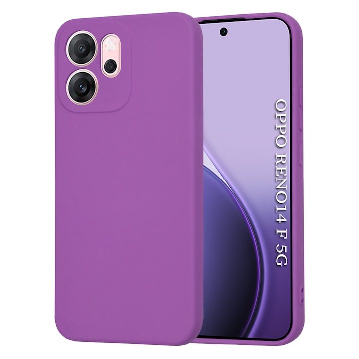 Husa pentru Oppo Reno14 F, SKYDDAR INNOVATION, din Silicon Catifelat, SoftElegance, set cu sticker, Mov