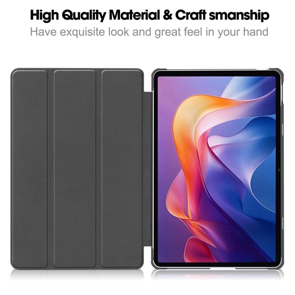 Husa tableta pentru Xiaomi Redmi Pad 2, SKYDDAR INNOVATION, cu suport Multi-Unghi si functie Sleep/Wake, FoldPro, Urban vibe, set cu sticker
