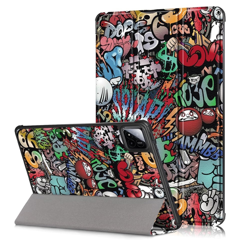 Husa tableta pentru Xiaomi Pad 7 / 7 Pro, SKYDDAR INNOVATION, cu suport Multi-Unghi si functie Sleep/Wake, FoldPro, Urban vibe, set cu sticker