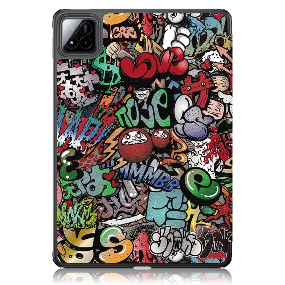 Husa tableta pentru Xiaomi Pad 7 / 7 Pro, SKYDDAR INNOVATION, cu suport Multi-Unghi si functie Sleep/Wake, FoldPro, Urban vibe, set cu sticker