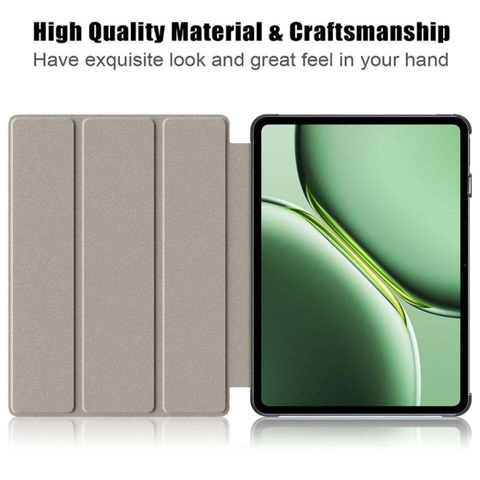 Husa tableta pentru OnePlus Pad 2, SKYDDAR INNOVATION, cu suport Multi-Unghi si functie Sleep/Wake, FoldPro, Negru, set cu sticker