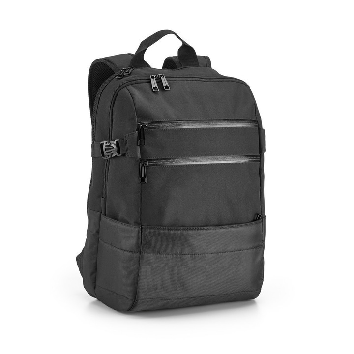 Rucsac Laptop 15.6 inch, Everestus, ZS, 840D jacquard si 300D, negru, saculet de calatorie si eticheta bagaj incluse