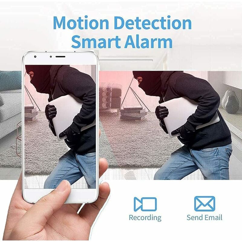 Camera de supraveghere mini wireless HD 4K, detectie miscare, viziune nocturna, set complet, neagra
