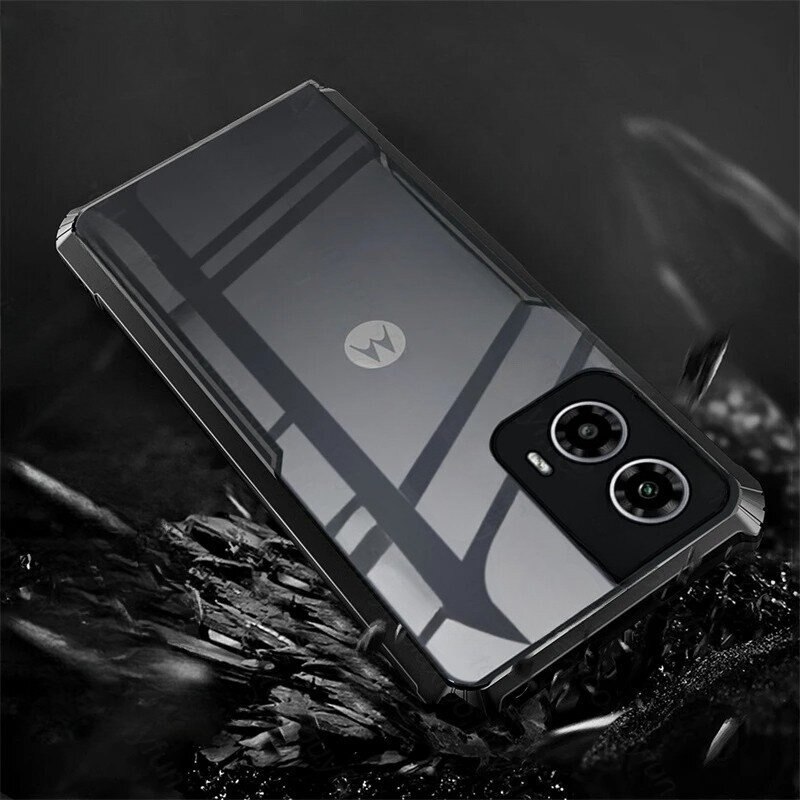 Set Husa Pentru Motorola Moto G24/G24 Power/G04, XGSM, Antidrop Hybrid, Spate Durabil Si Usor Din Policarbonat, Laturi Flexibile Pentru O Protectie Solida, Colturi Profilate Special Pentru Amortizare, Negru