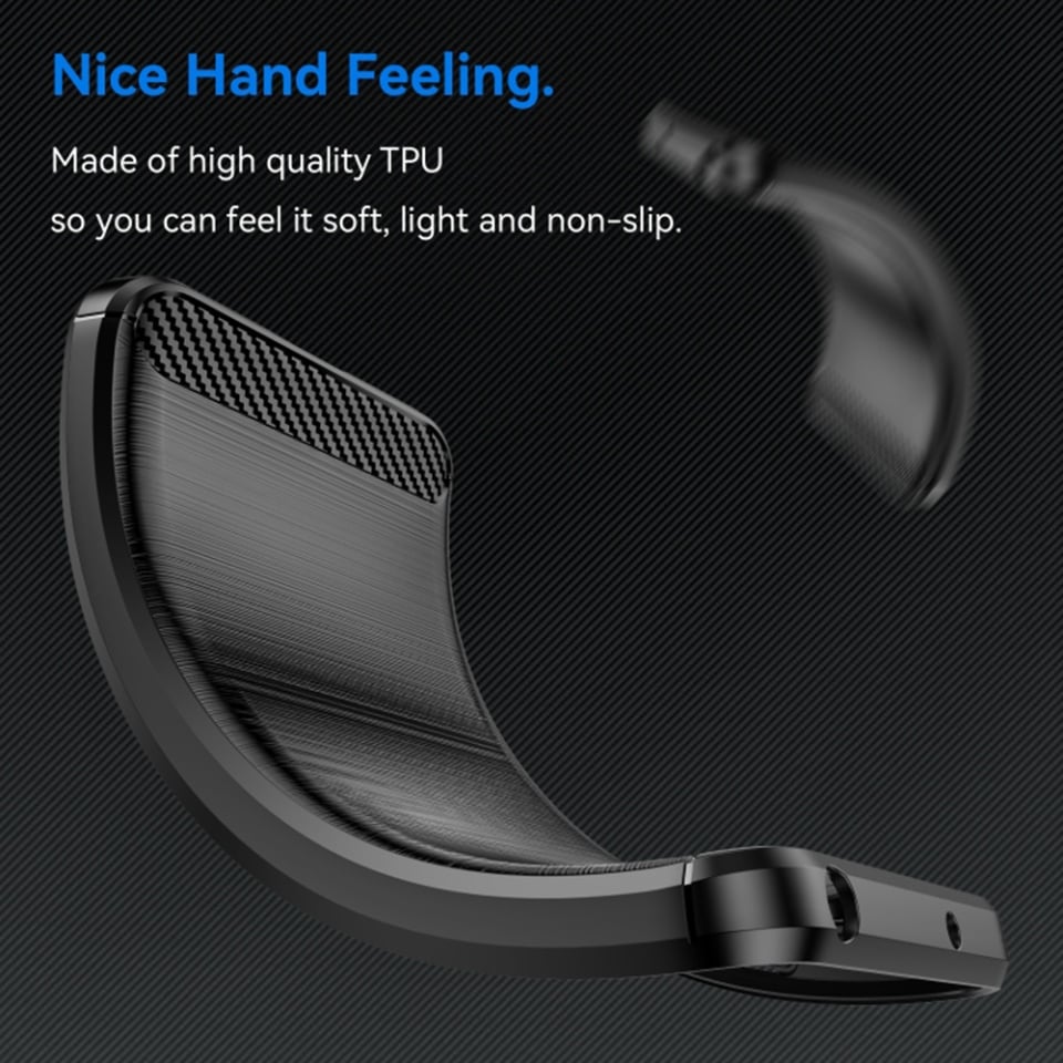 Husa pentru OnePlus Nord 3, SKYDDAR INNOVATION, Carbon Silicone, din Silicon Slim, cu textura Fibra Carbon, set cu sticker, Negru