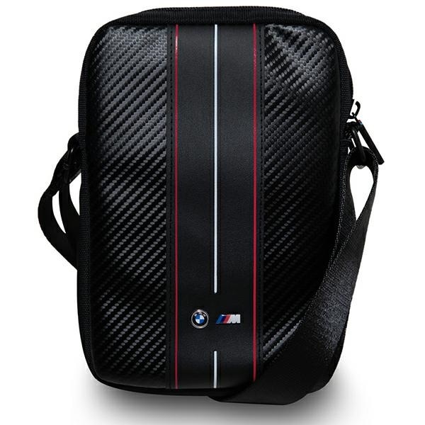 Geanta pentru tablete, BMW, Carbon Red Stripes, Piele ecologica, 8", 23.5x15x4.5cm, Negru