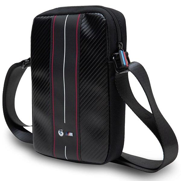 Geanta pentru tablete, BMW, Carbon Red Stripes, Piele ecologica, 8", 23.5x15x4.5cm, Negru