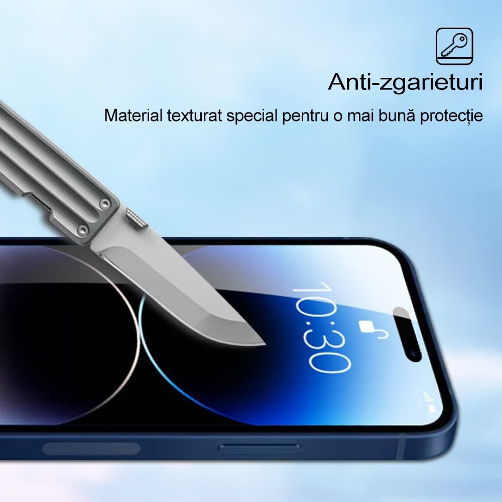 Set 3 folii protectie telefon, Sticla securizata, Anti-zgarieturi, Anti-socuri, Pentru iPhone 16 Plus/iPhone 15 Plus