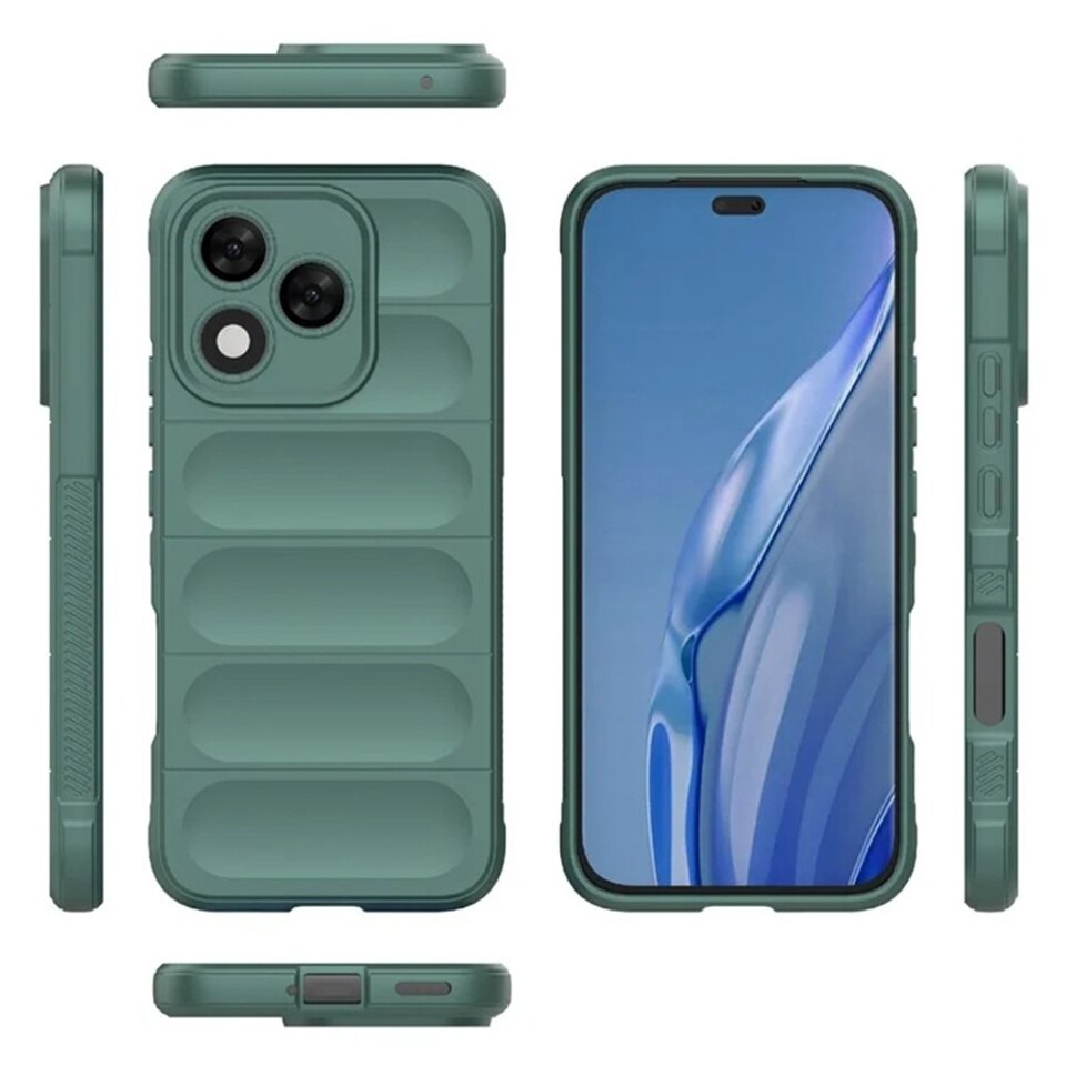 Husa pentru Honor 400 Lite, SKYDDAR INNOVATION, Magic Shield, din Silicon Mat, set cu sticker, Verde