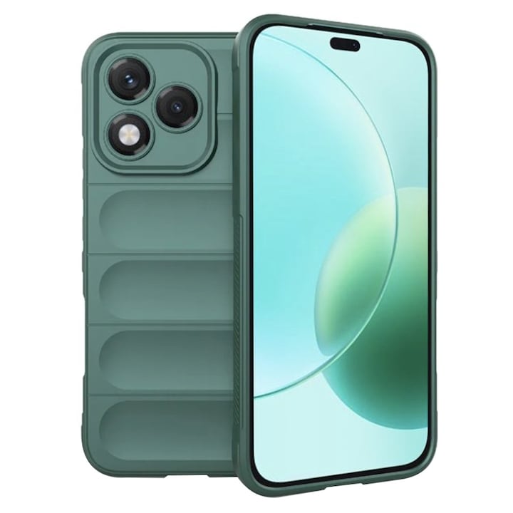 Husa pentru Honor 400 Lite, SKYDDAR INNOVATION, Magic Shield, din Silicon Mat, set cu sticker, Verde