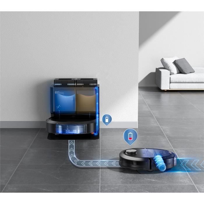 Aspirator robot EZIclean Z10 Plus, 240 min, 6000 Pa, 1,5 l, set cu baza de golire