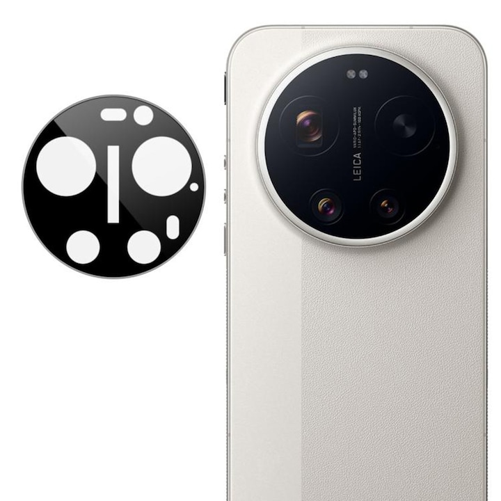 Folie de protectie camera pentru Xiaomi 17 Ultra din sticla securizata, Full Cover, Rezistenta 9H, Anti-Zgarieturi, montare usoara - negru
