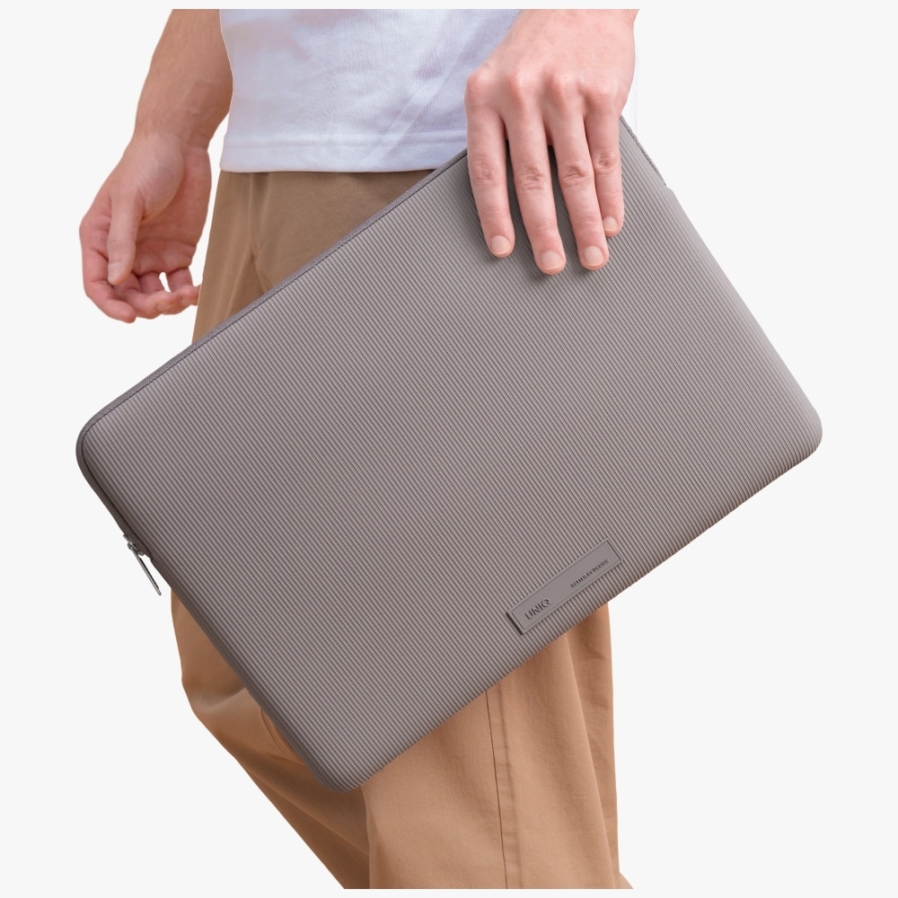 Torba laptop UNIQ Cyprus Ridge Edition, neopren rezistent la apa, gri, 14"