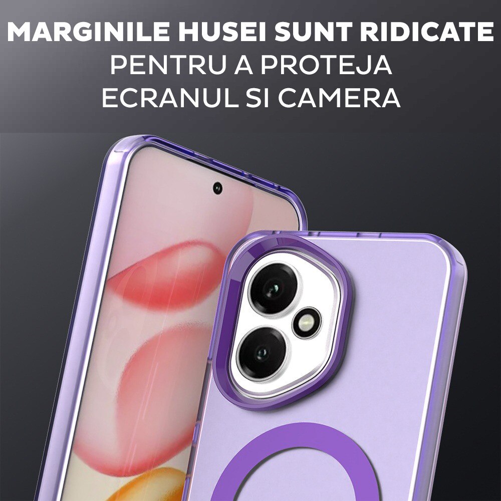 Husa pentru Honor 400 DaDen® CandyCase MagSafe, Antisoc, Incarcare wireless, Butoane protejate, Mov