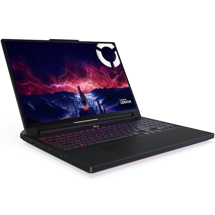 Laptop Gaming Lenovo Legion Pro 7 16AFR10H cu procesor AMD Ryzen™ 9 9955HX pana la 5.4GHz, 16" WQXGA, OLED, 240Hz, 32GB DDR5 RAM, 1TB SSD, NVIDIA® GeForce RTX™ 5070 Ti 12GB GDDR7, No OS, Eclipse Black, 3y on-site Premium Care
