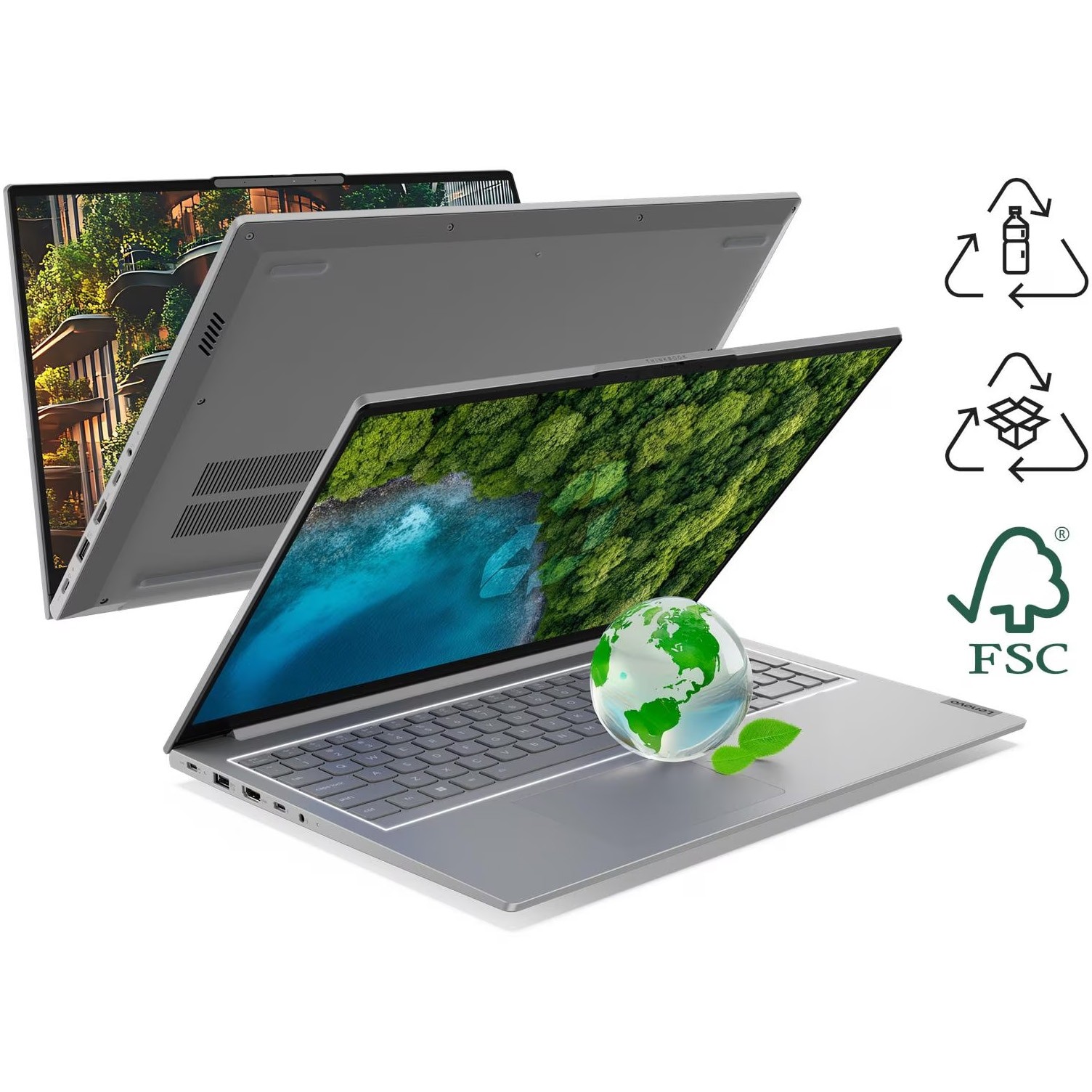 Laptop Lenovo ThinkBook 16 G8 IAL cu procesor Intel® Core™ Ultra 7 255H pana la 5.1GHz, 16" WUXGA, IPS, 16GB DDR5 RAM, 512GB SSD, Intel® Arc™ Graphics, No OS, Arctic Grey, 3y on-site Premium Care