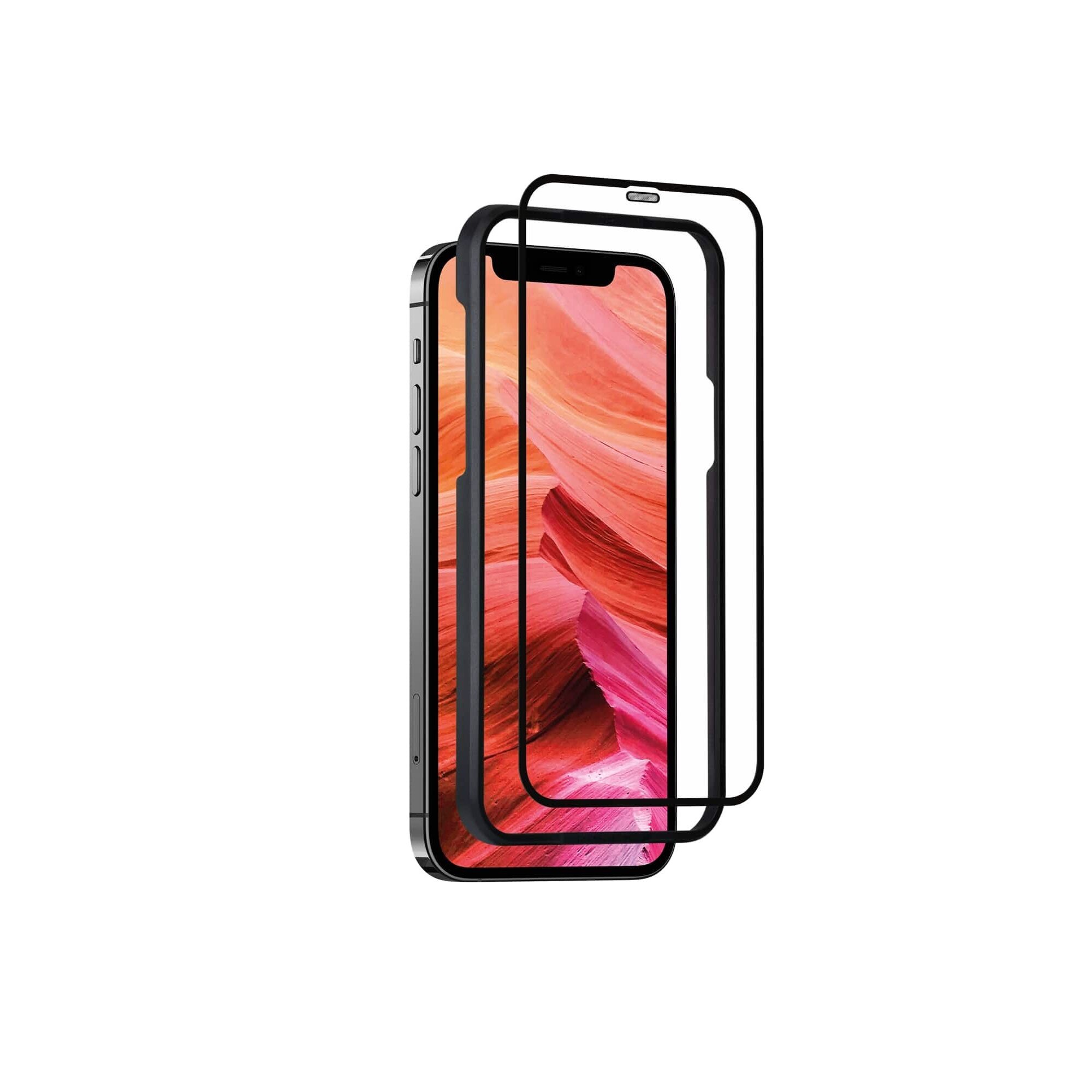 Folie de protectie 3D Full-Cover pentru Apple iPhone 13/13 Pro, Fixed, Sticla securizata, Negru