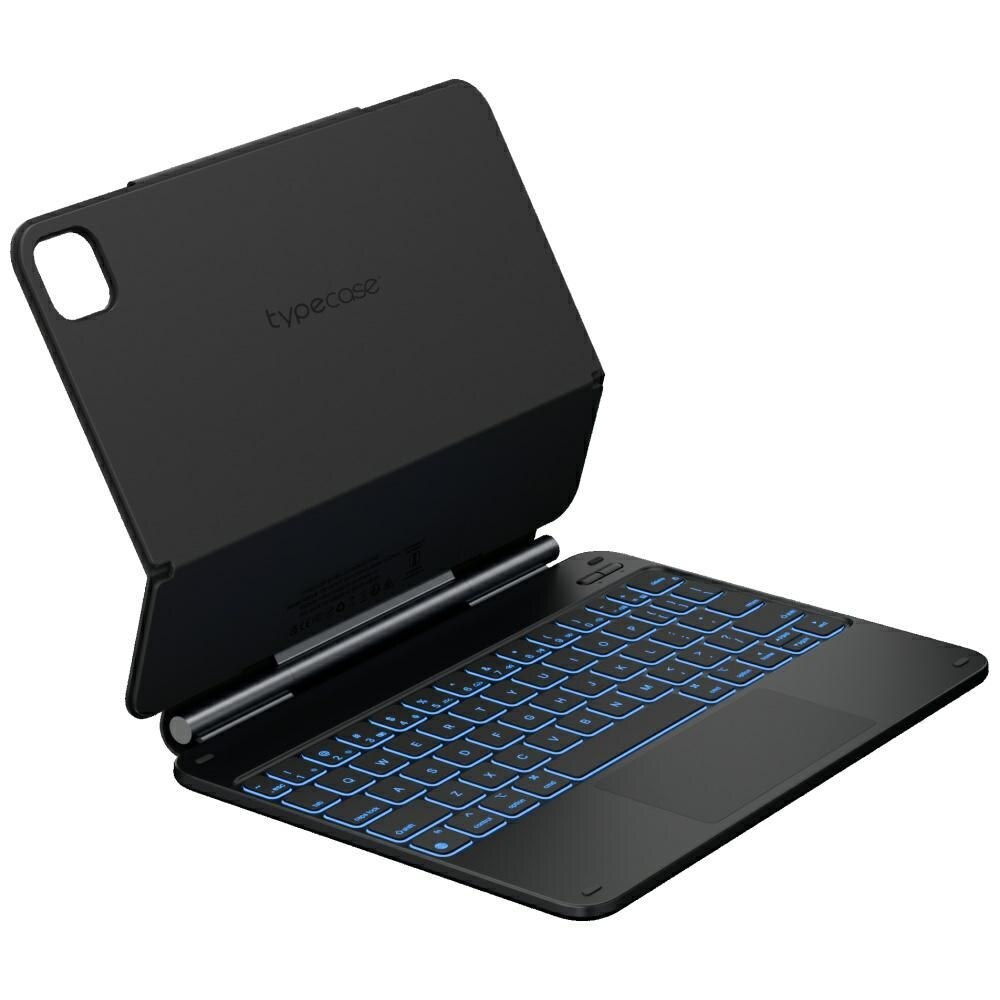 Husa cu tastatura Typecase Edge compatibila cu iPad Air 11 inch 2024 / 2025, Negru