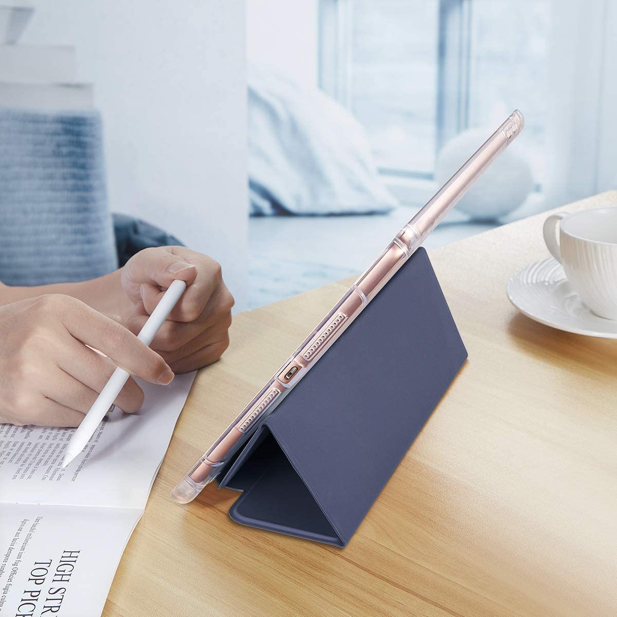 Husa Premium Smart Folio pentru Apple iPad Air 4 10.9" Navy Blue