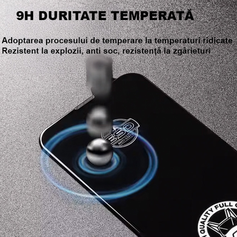 Folie de Sticla Pentru Apple iPhone 16 PRO MAX HEYBINGO, 9H RTS HD din Sticla Securizata Antistatica Transparenta, cu Kit Aplicare, Rezistenta la Zgarieturi, Nu Lasa Amprente