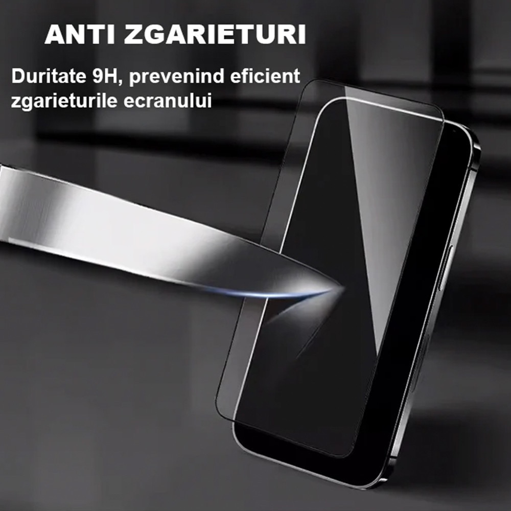 Folie de Sticla Pentru Apple iPhone 16 PRO MAX HEYBINGO, 9H RTS HD din Sticla Securizata Antistatica Transparenta, cu Kit Aplicare, Rezistenta la Zgarieturi, Nu Lasa Amprente