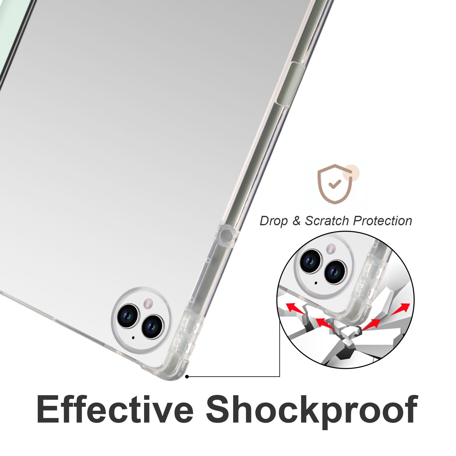 Husa tableta pentru Huawei MatePad Pro 13.2 2023, TPU transparent cu 3 plieri, piele inteligenta, verde deschis