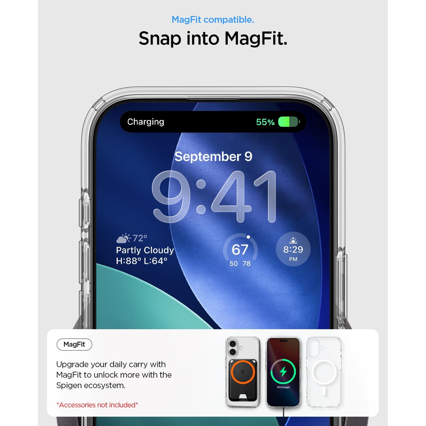 Husa pentru iPhone 17, CloudCradle, Compatibila pentru iPhone 17, compatibil cu MagSafe, anti-ingalbenire, transparent