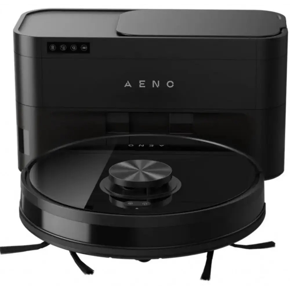 Aspirator robot AENO ARC0005S, 4000Pa, 3000 mAh, 120 m2, Cartografiere, Wi-Fi Comenzi vocale, Autonomie pana la 120 min, Negru