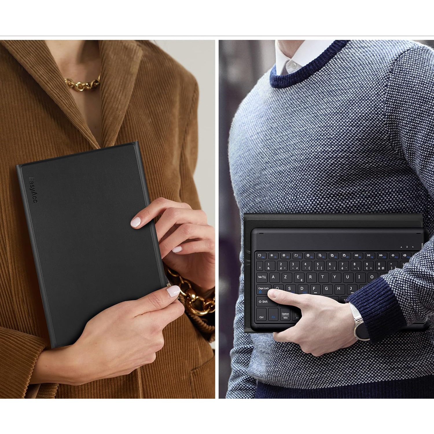 Futeral cu tastatura Bluetooth pentru Samsung Galaxy Tab A9+ 11, 3 in 1, piele velur, protectie completa