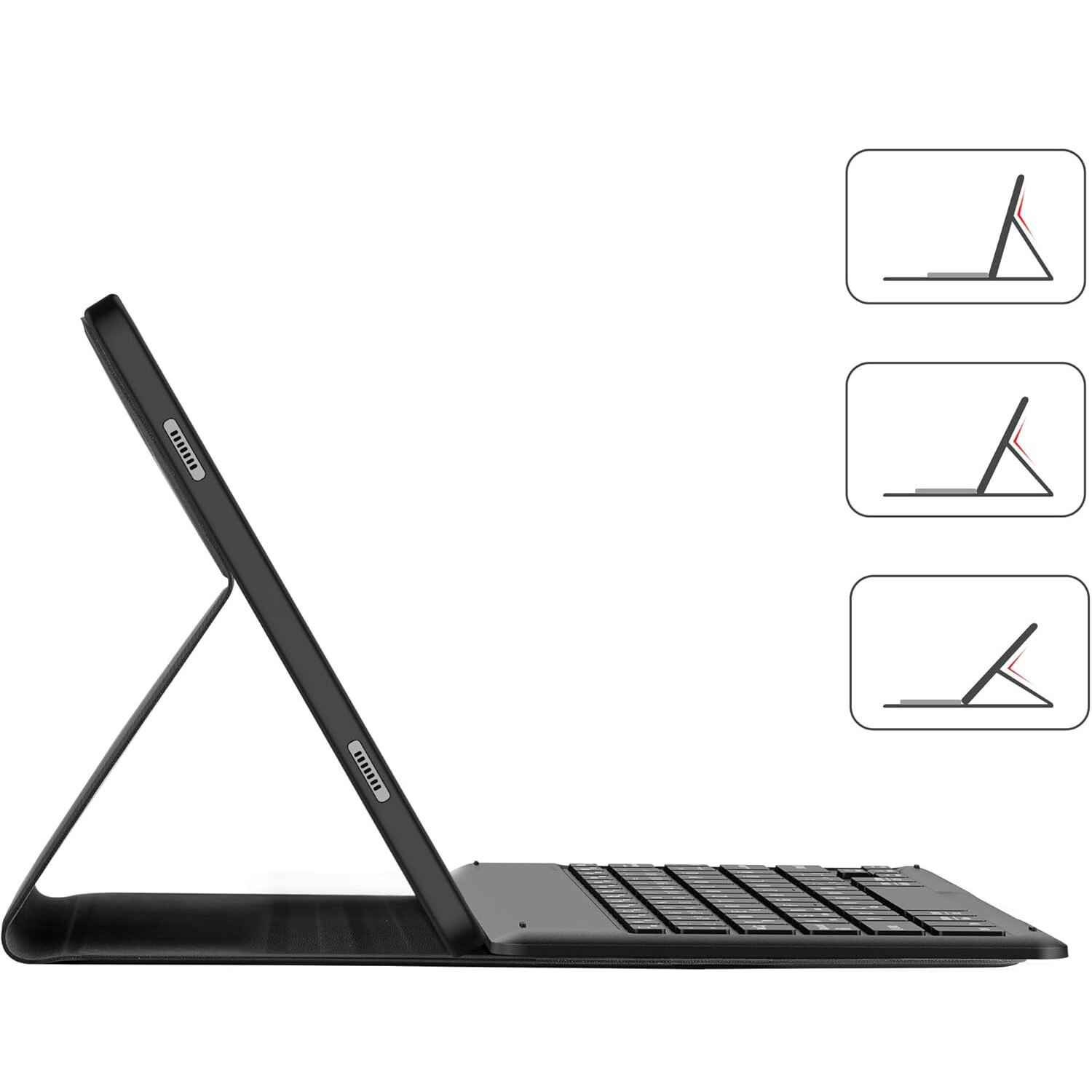 Futeral cu tastatura Bluetooth pentru Samsung Galaxy Tab A9+ 11, 3 in 1, piele velur, protectie completa