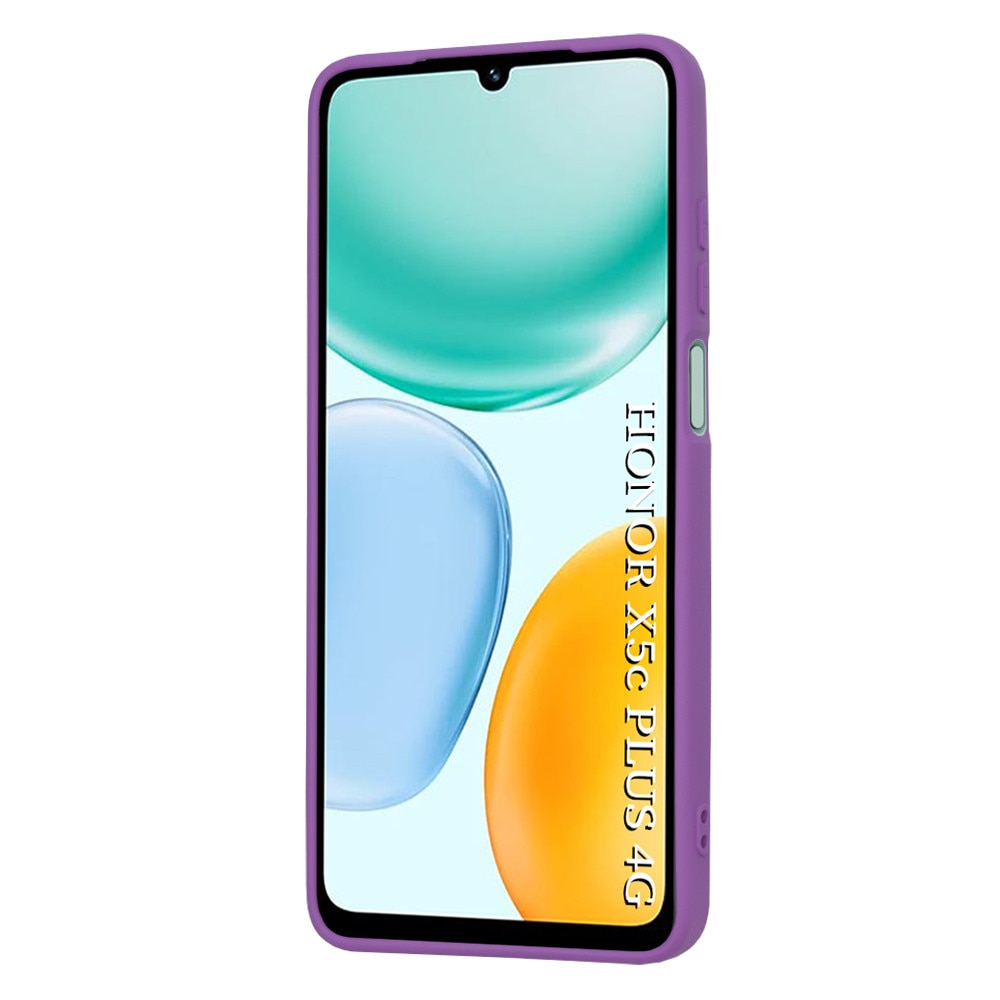 Husa pentru Honor X5c Plus, SKYDDAR INNOVATION, din Silicon Catifelat, SoftElegance, set cu sticker, Mov