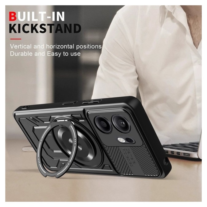 Husa Upzz® CamProtect Magnetic Pentru Oppo Reno14 F / 14 FS 5G, Materiale Premium, AntiShock, Black